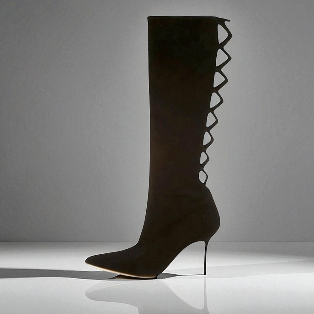 Manolo Blahnik Black Suede Knee High
Stiletto Boots Size EU 38 US 8 - Picture 7 of 16